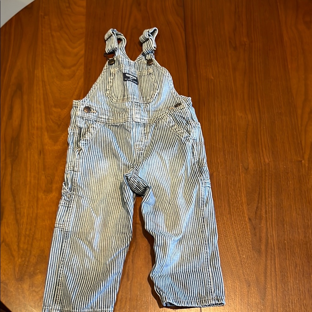 OshKosh B'gosh Blue and White Striped Overalls